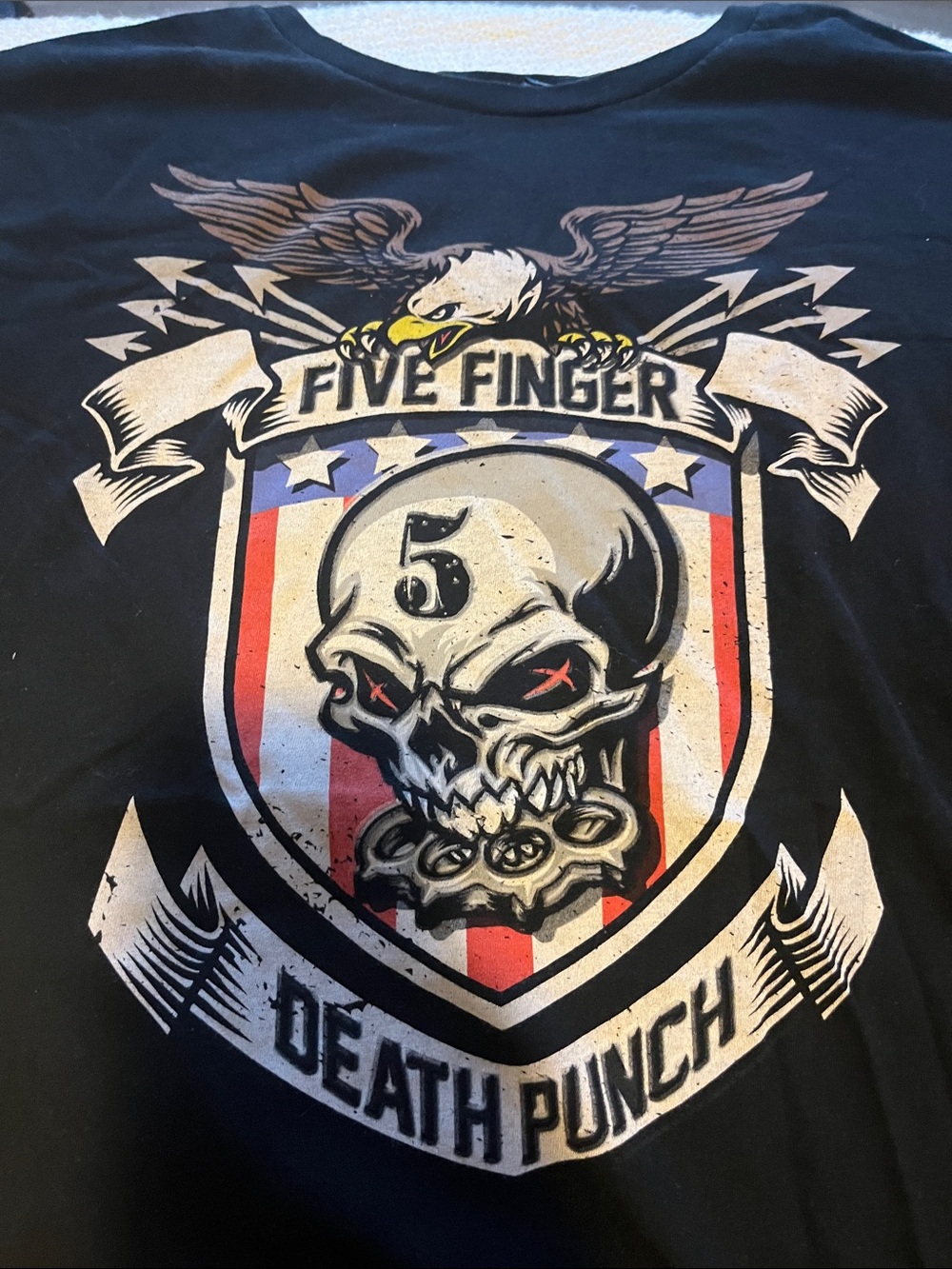 Five Finger Death Punch Graphic Band Tee - Skull Shield Design